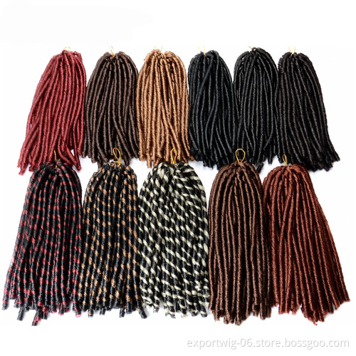 14inch 70g/pack soft locs Crochet Braids Synthetic Braiding Hair Extension Afro Hairstyles Soft Faux Locs Brown Black Thick Full